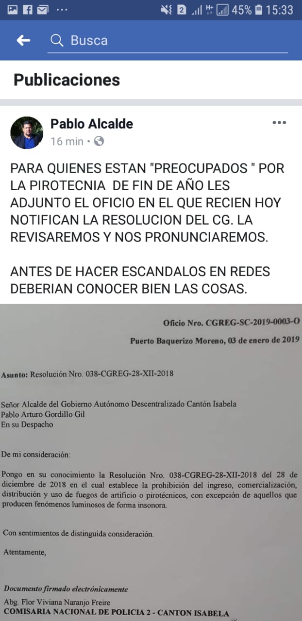 pirotecnia galapagos