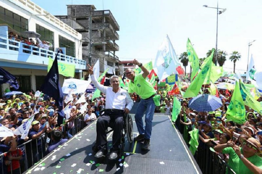 fondos públicos en la campaña presidencial de Moreno