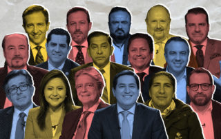 Este fin de semana fueron los debates obligatorios del CNE. ¿Qué dijeron los candidatos? Ilustración de Gabriela Valarezo para GK.