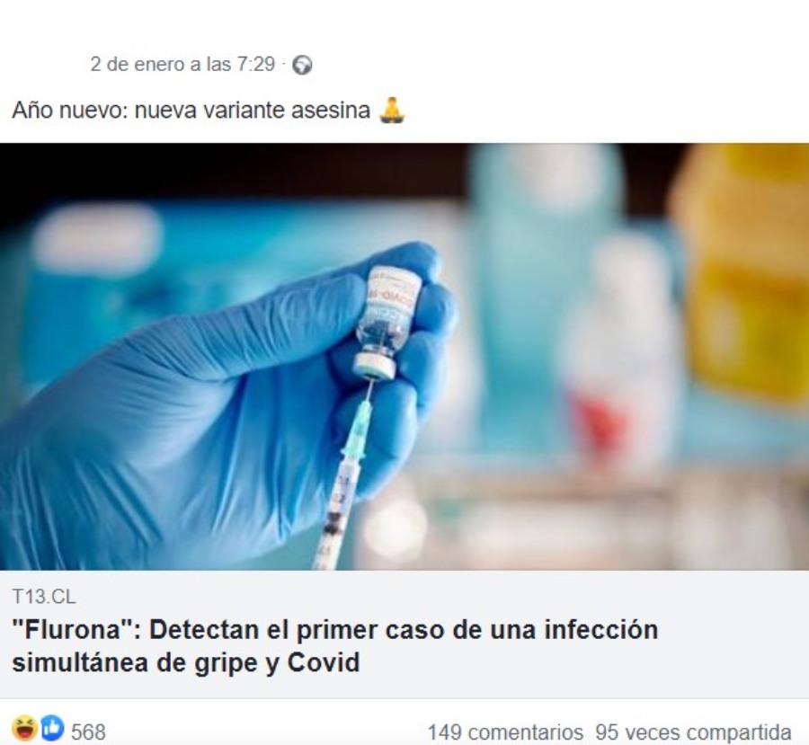 Publicación en FAcebook sobre el flurona