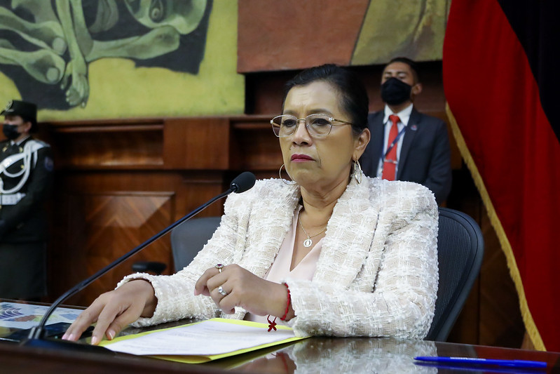 La Presidencia de la Asamblea para Guadalupe Llori pende de un hilo. Imagen de la Asamblea Nacional del Ecuador.