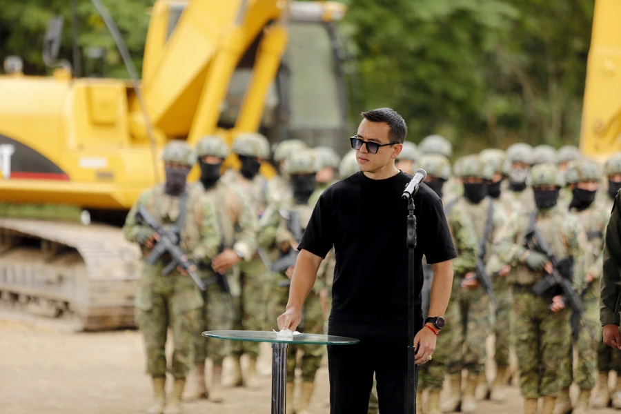 Un informe militar alerta posibles atentados contra el presidente Noboa. Fotografía de la Presidencia de la República del Ecuador.